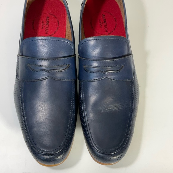 Alfani Mens Alfatech Blaine Leather Slip-On Oxfords Navy Penny Loafers Size 12M - Picture 13 of 16